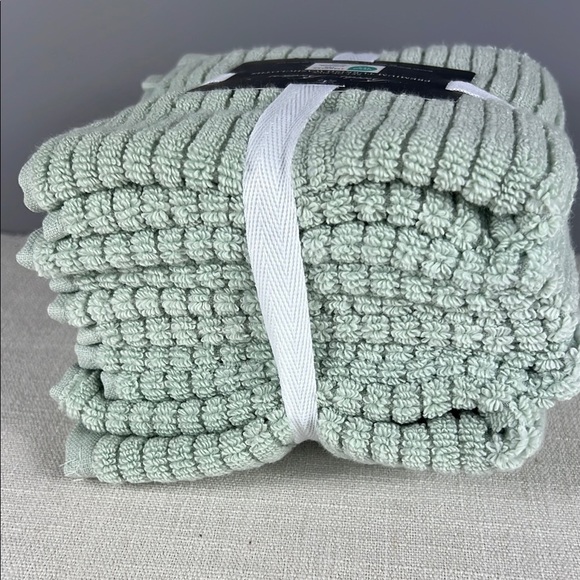 Brooks Brothers Green Turkish Washcloth Set 100% Cotton Luxury Soft 5 Pc NEW - Picture 7 of 8